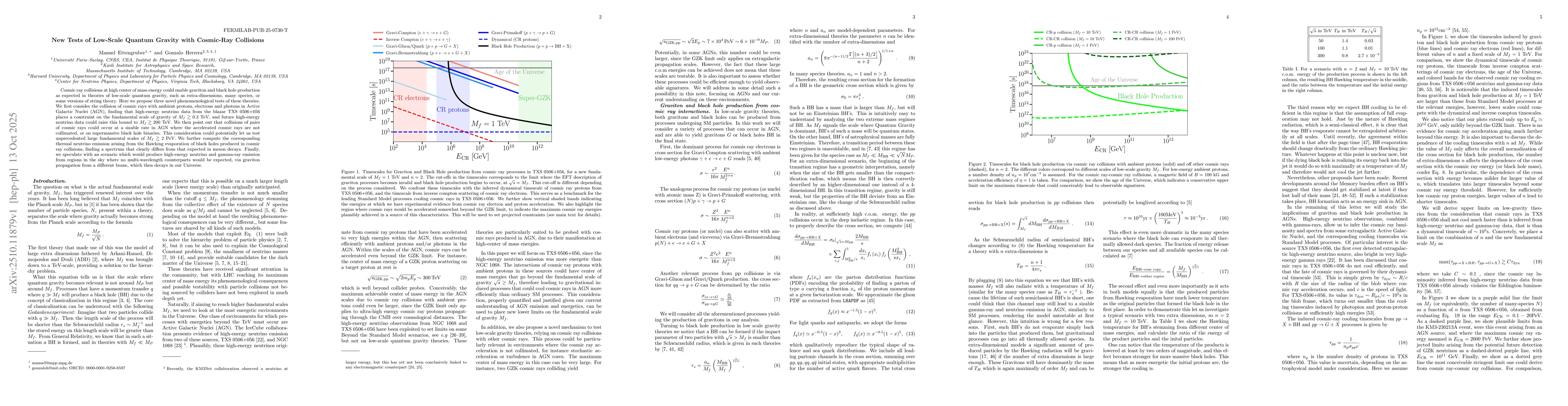 Thumbnail for New Tests of Low-Scale Quantum Gravity with Cosmic-Ray Collisions