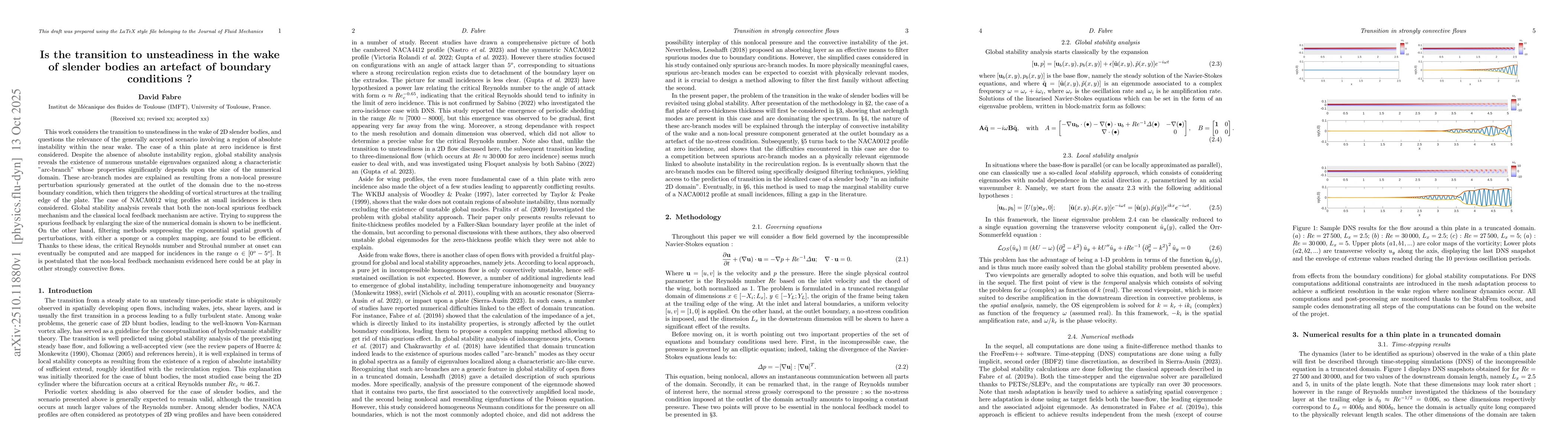 Thumbnail for Is the transition to unsteadiness in the wake of slender bodies an
  artefact of boundary conditions ?