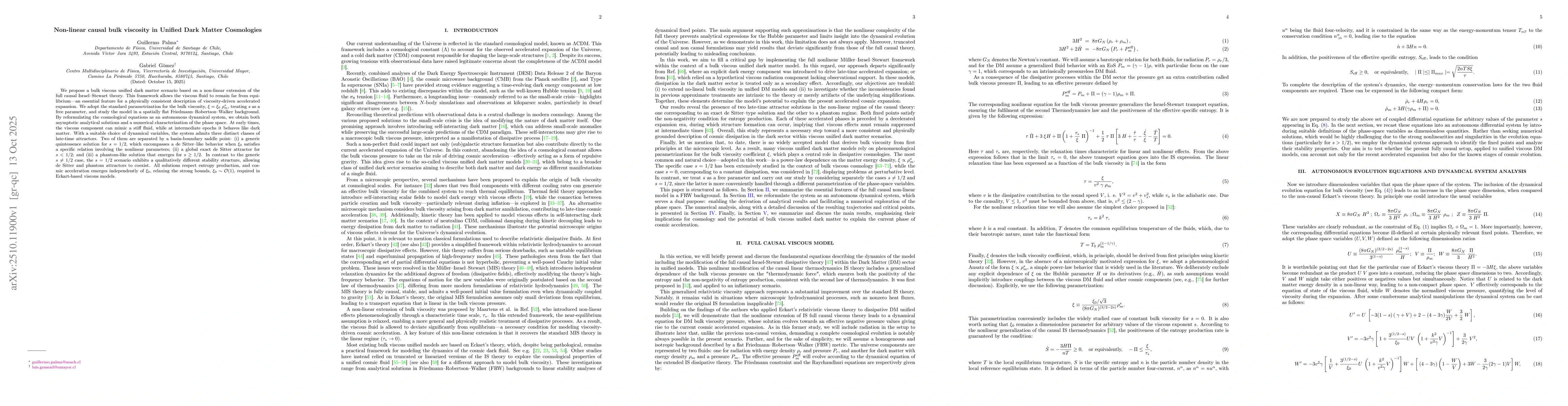 Thumbnail for Non-linear causal bulk viscosity in Unified Dark Matter Cosmologies