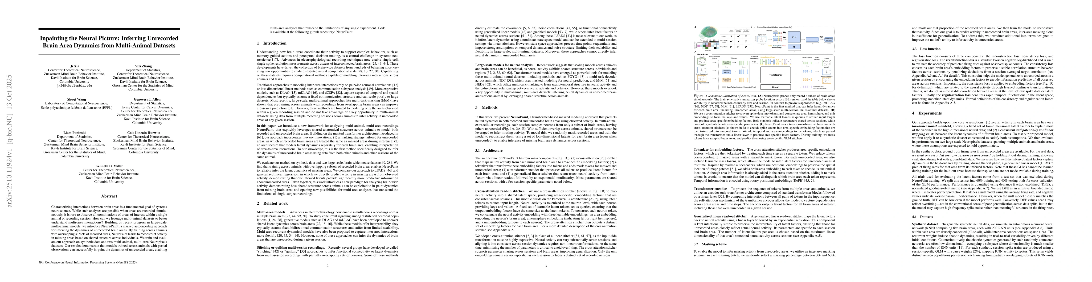 Thumbnail for Inpainting the Neural Picture: Inferring Unrecorded Brain Area Dynamics
  from Multi-Animal Datasets