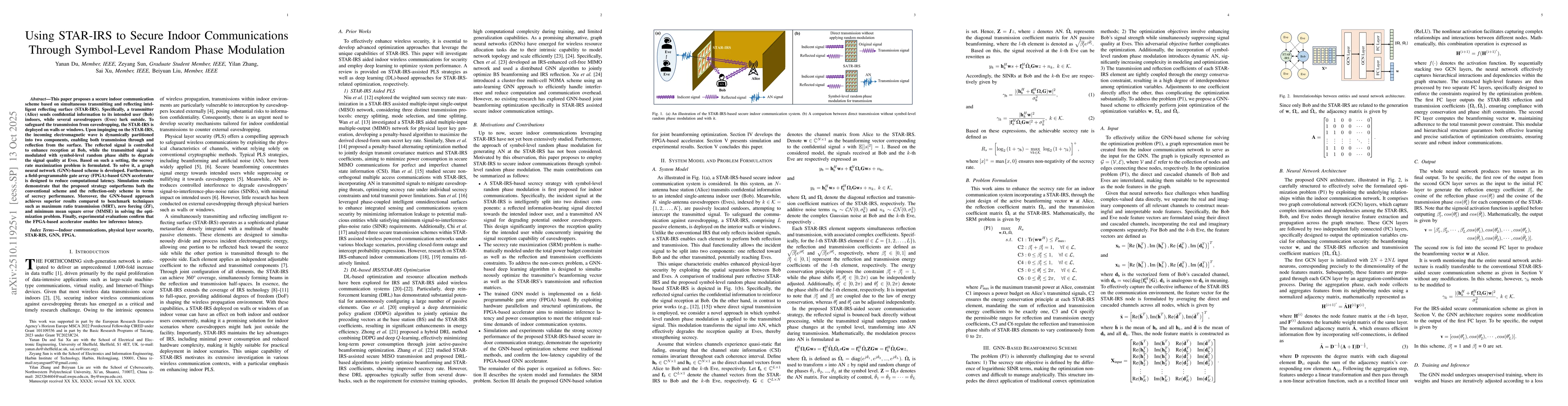Thumbnail for Using STAR-IRS to Secure Indoor Communications Through Symbol-Level
  Random Phase Modulation