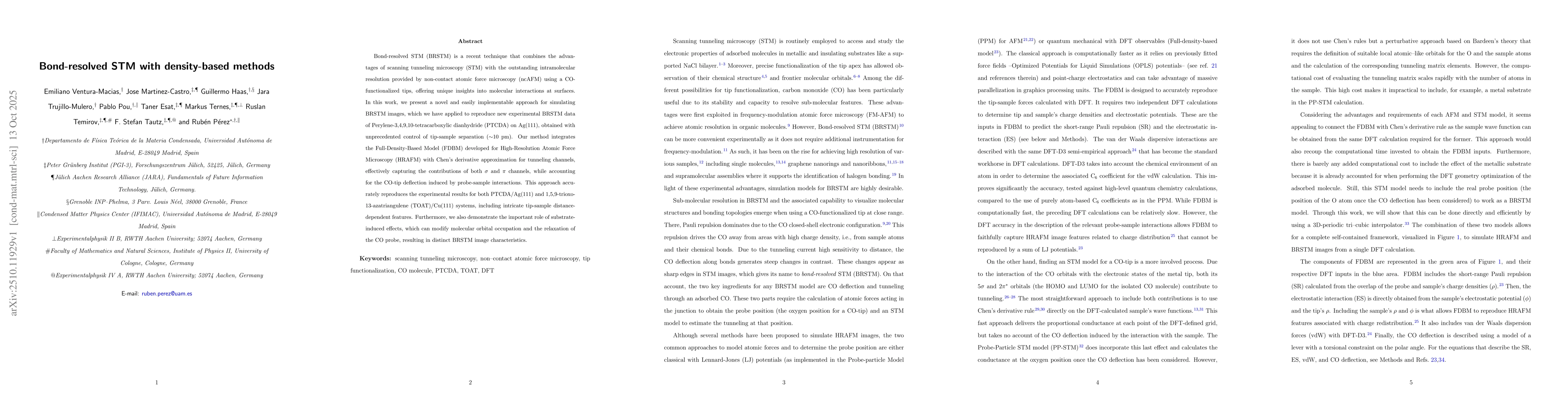 Thumbnail for Bond-resolved STM with density-based methods