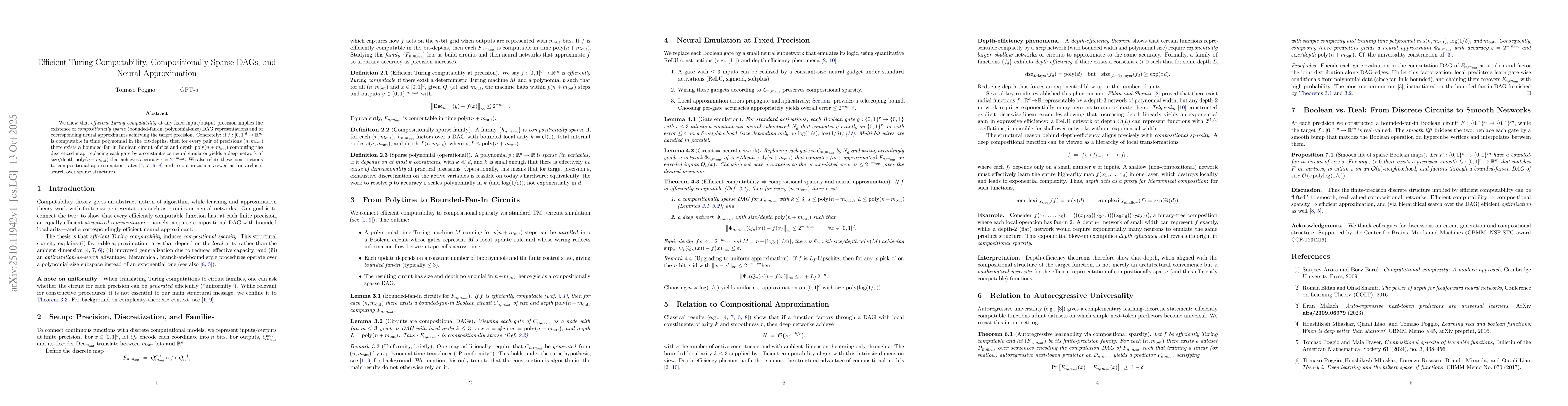 Thumbnail for On efficiently computable functions, deep networks and sparse
  compositionality