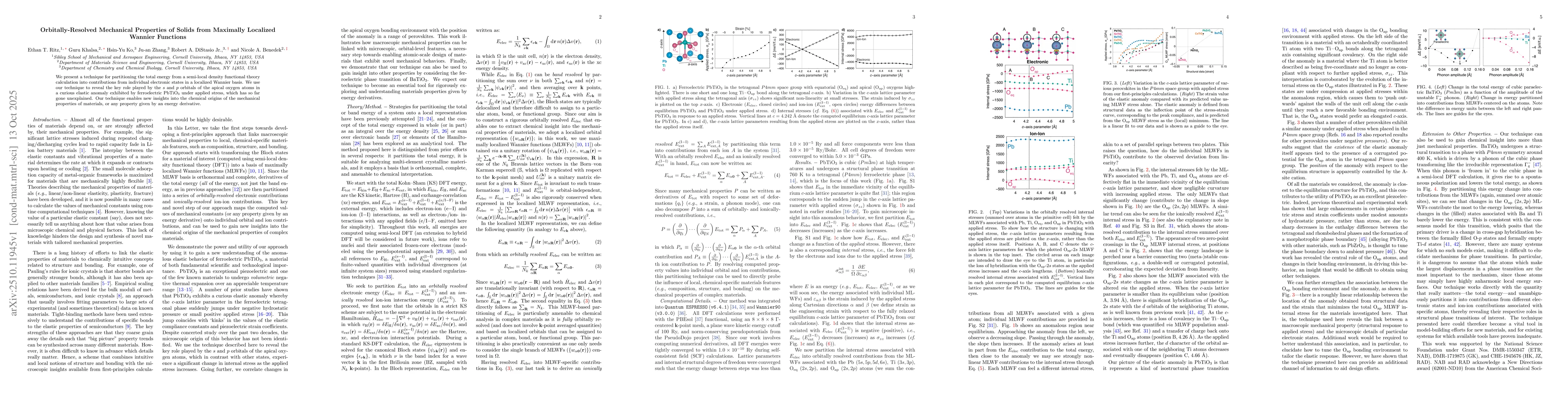 Thumbnail for Orbitally-Resolved Mechanical Properties of Solids from Maximally
  Localized Wannier Functions
