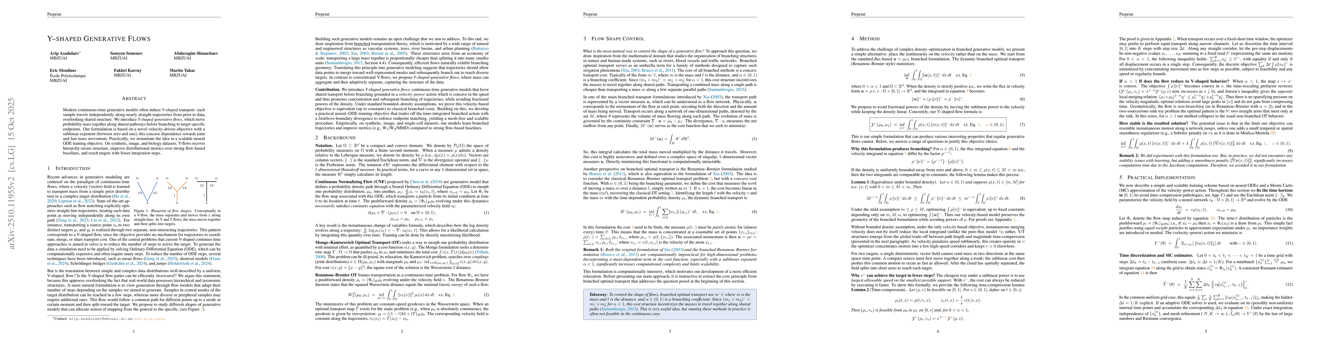 Thumbnail for Y-shaped Generative Flows