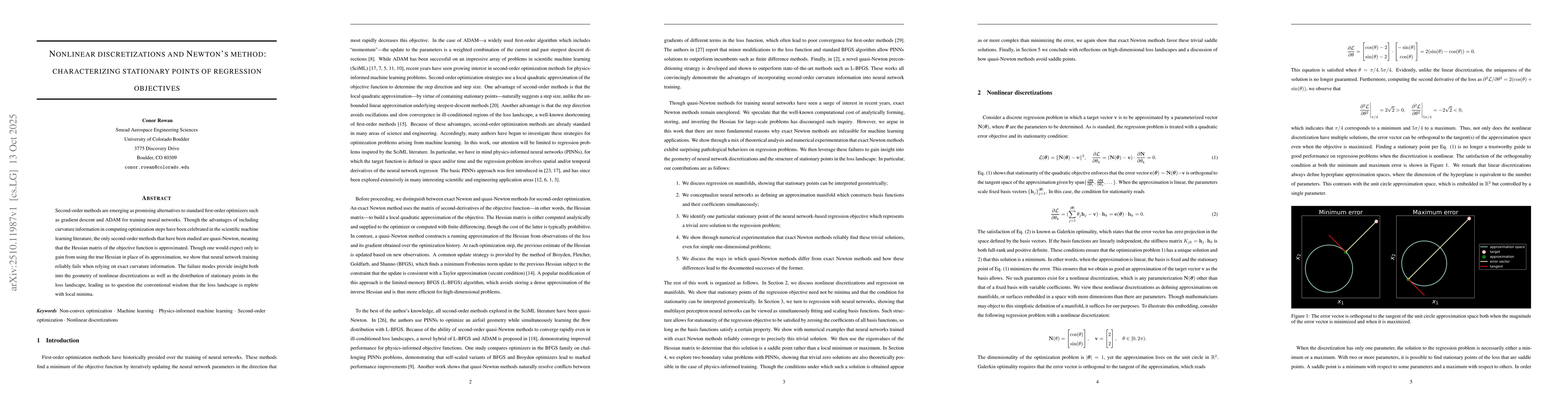 Thumbnail for Nonlinear discretizations and Newton's method: characterizing stationary
  points of regression objectives