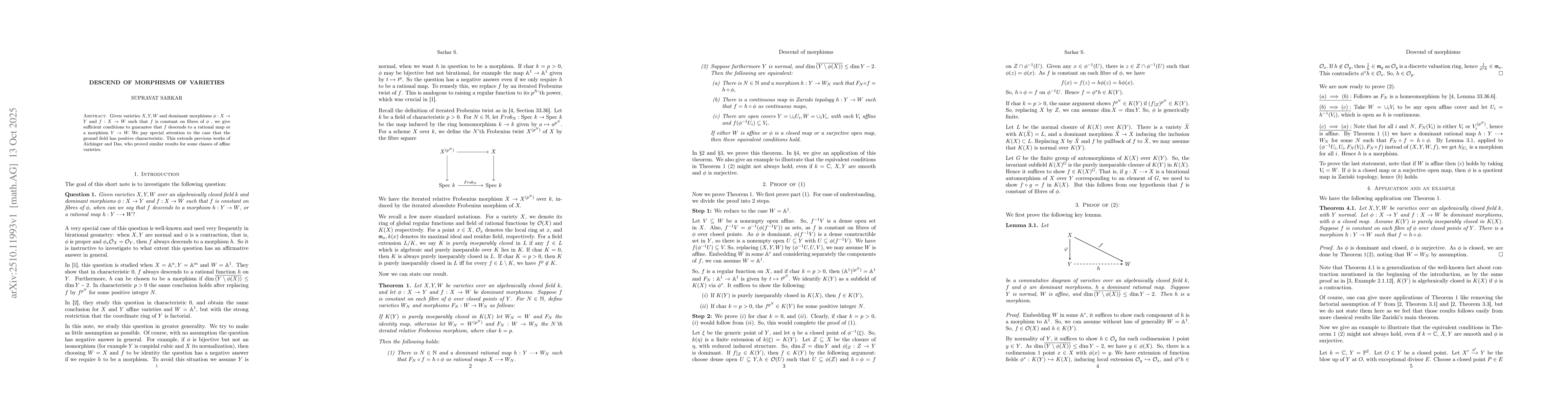 Thumbnail for Descend of morphisms of varieties