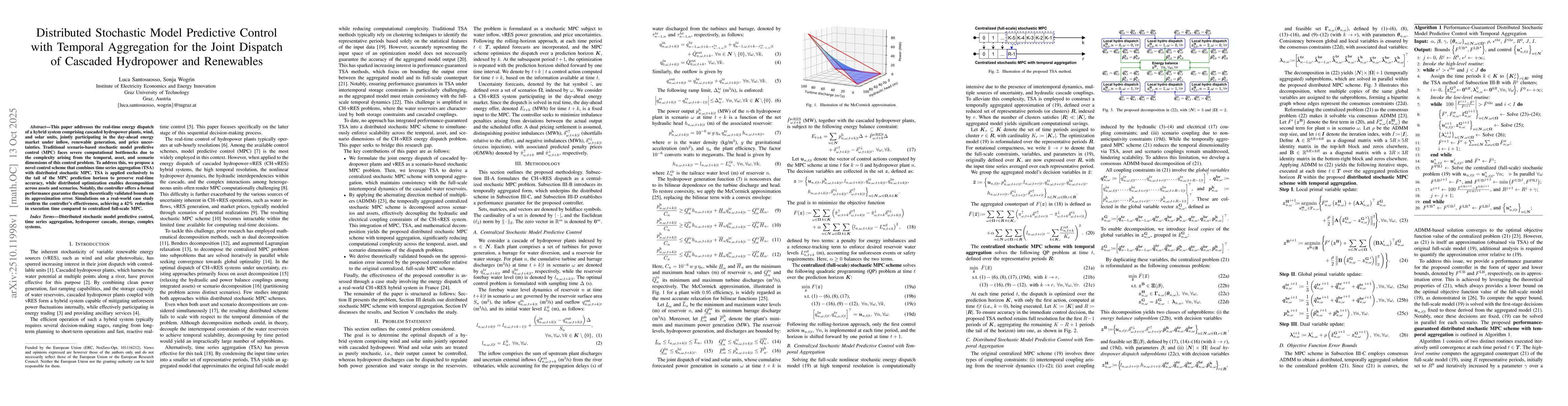 Thumbnail for Distributed Stochastic Model Predictive Control with Temporal
  Aggregation for the Joint Dispatch of Cascaded Hydropower and Renewables