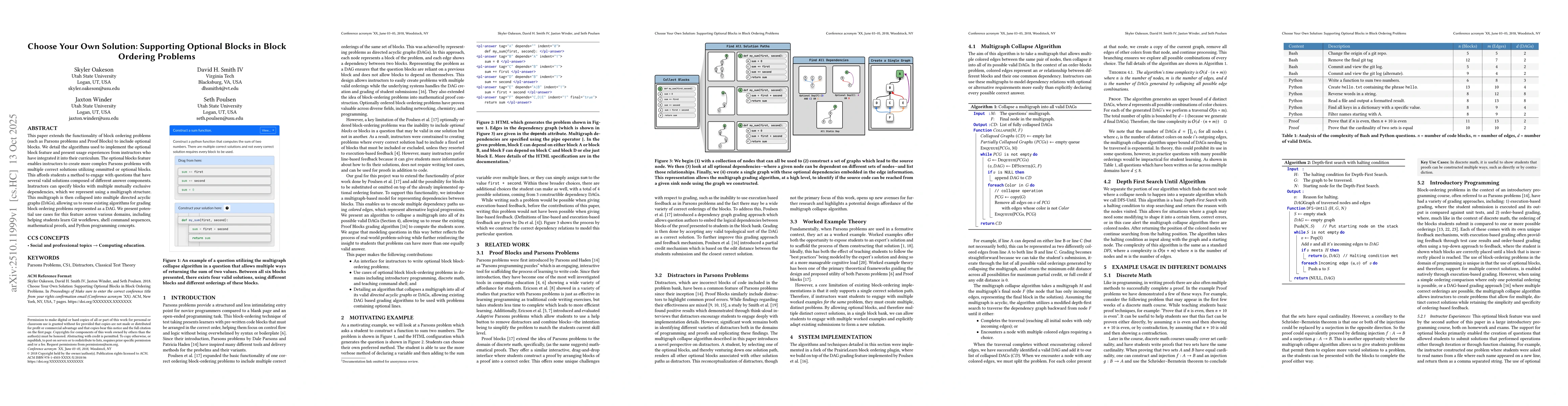 Thumbnail for Choose Your Own Solution: Supporting Optional Blocks in Block Ordering
  Problems