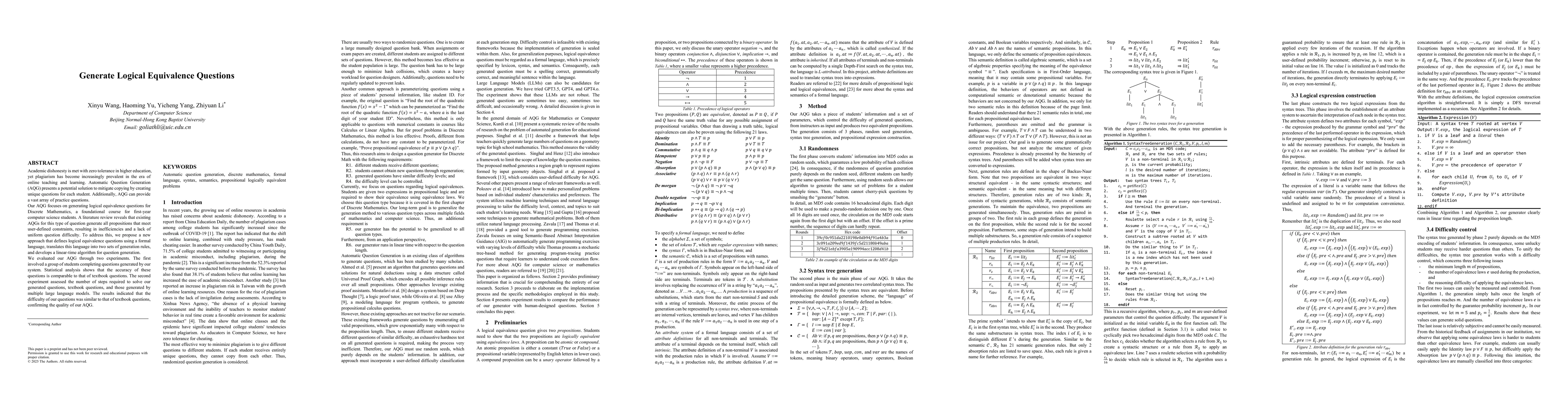 Thumbnail for Generate Logical Equivalence Questions