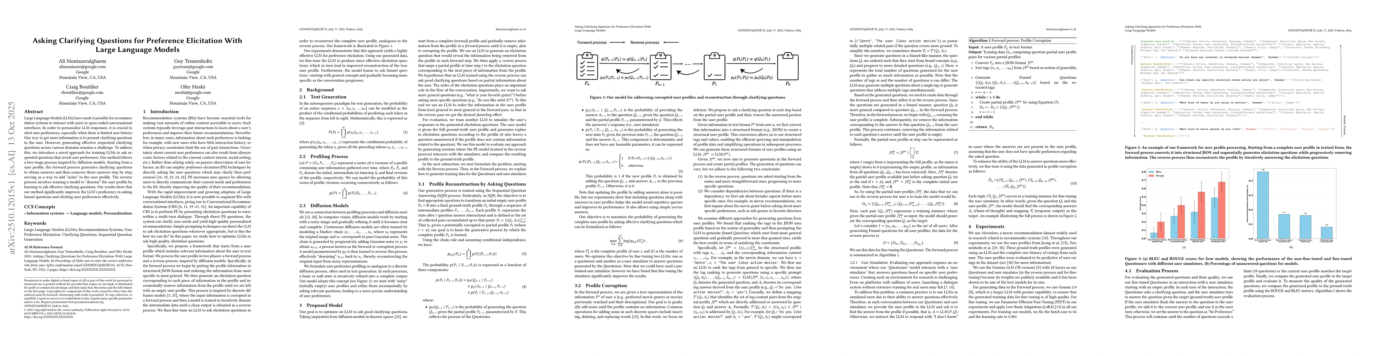 Thumbnail for Asking Clarifying Questions for Preference Elicitation With Large
  Language Models