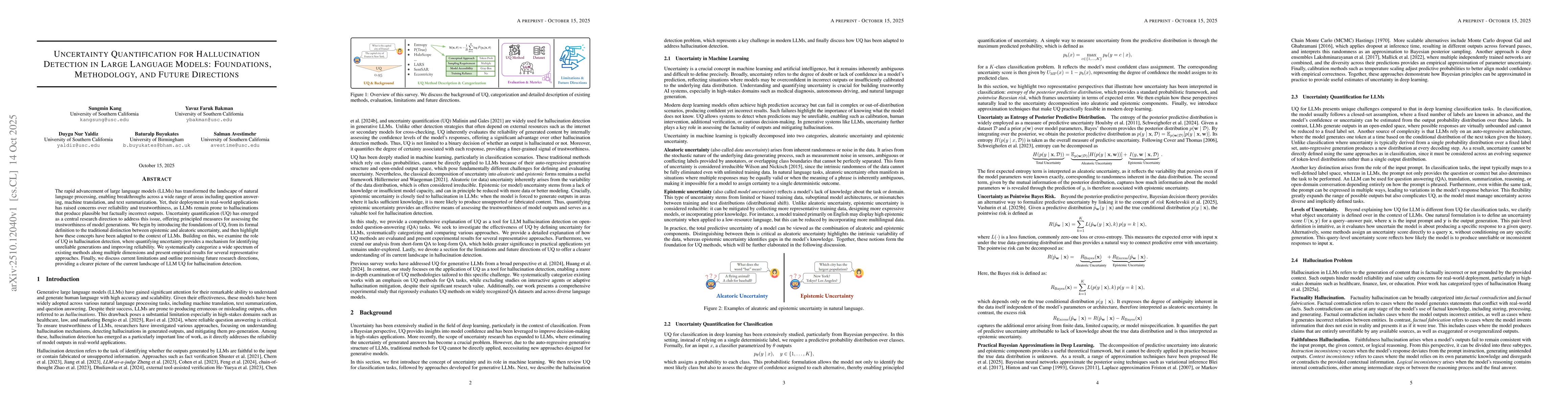 Thumbnail for Uncertainty Quantification for Hallucination Detection in Large Language
  Models: Foundations, Methodology, and Future Directions