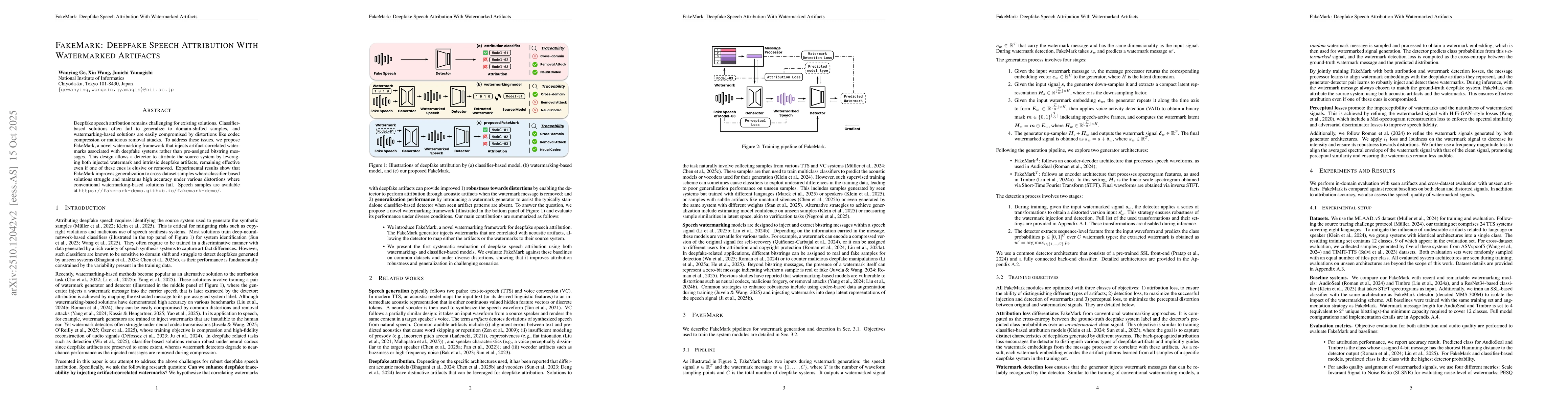 Thumbnail for FakeMark: Deepfake Speech Attribution With Watermarked Artifacts