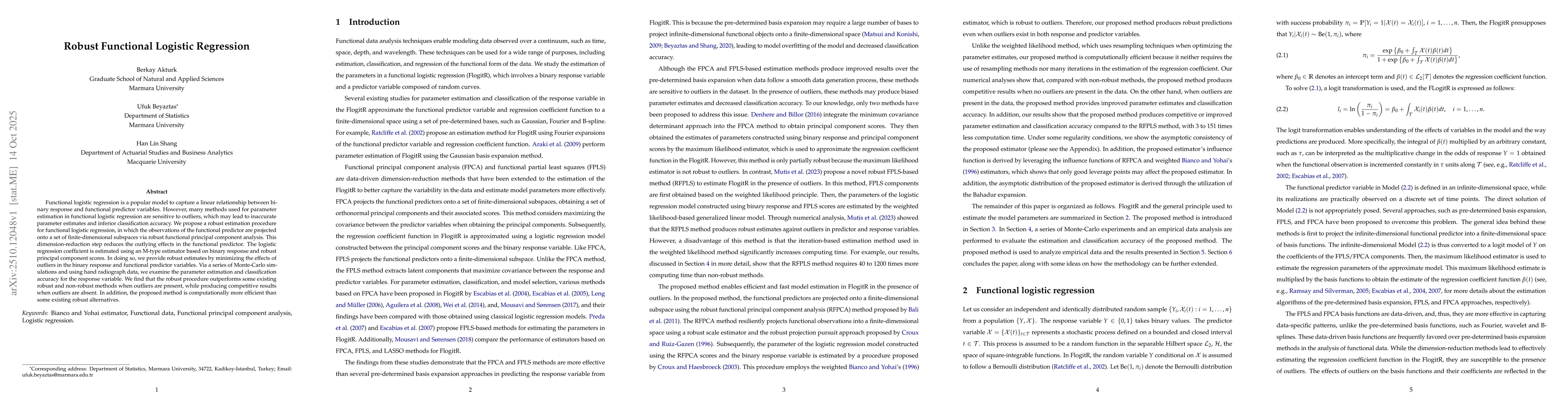 Thumbnail for Robust Functional Logistic Regression