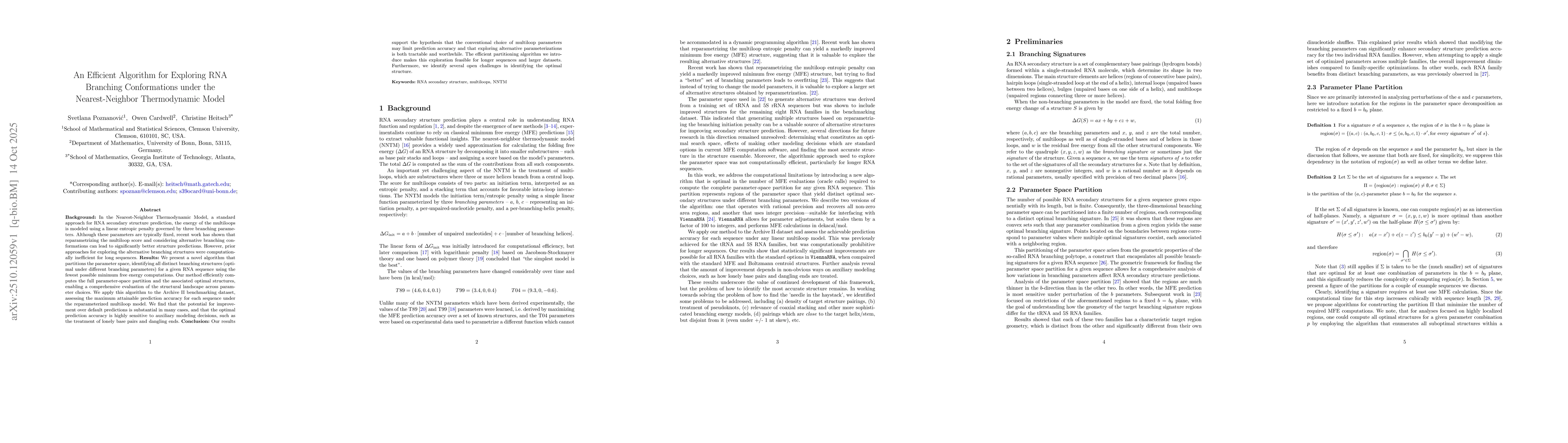 Thumbnail for An Efficient Algorithm for Exploring RNA Branching Conformations under
  the Nearest-Neighbor Thermodynamic Model
