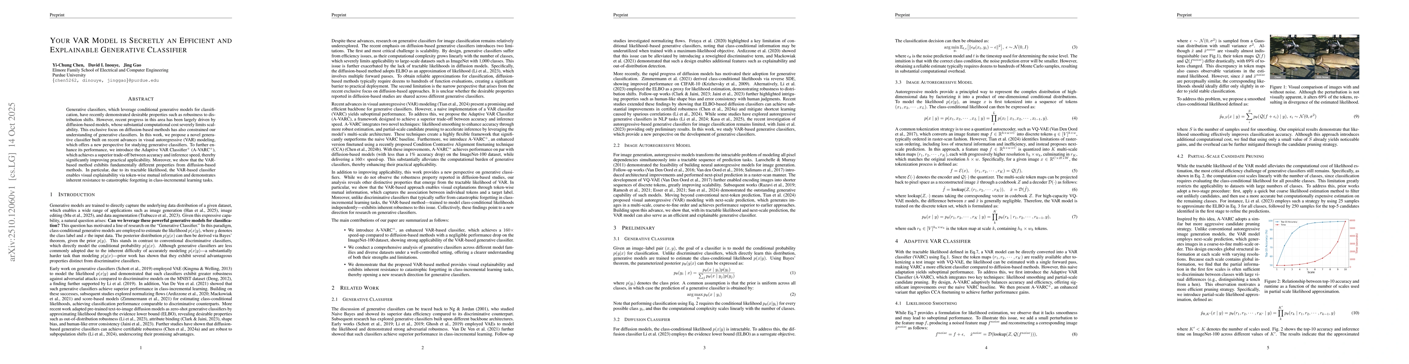 Thumbnail for Your VAR Model is Secretly an Efficient and Explainable Generative
  Classifier