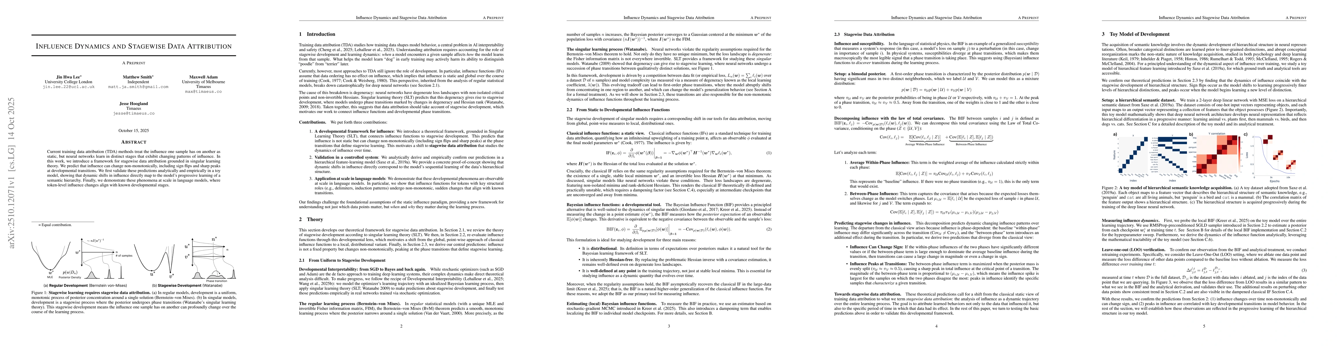 Thumbnail for Influence Dynamics and Stagewise Data Attribution