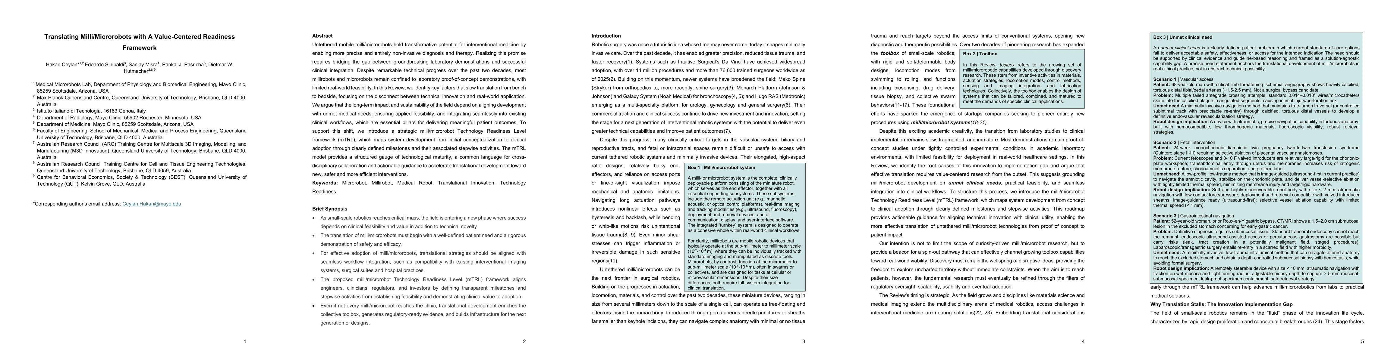 Thumbnail for Translating Milli/Microrobots with A Value-Centered Readiness Framework