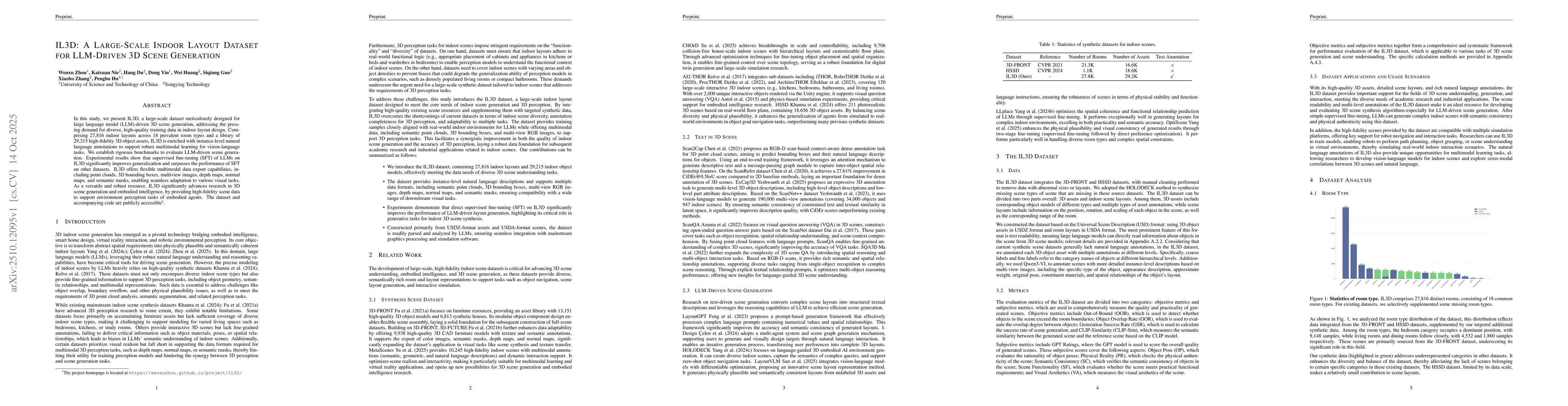 Thumbnail for IL3D: A Large-Scale Indoor Layout Dataset for LLM-Driven 3D Scene
  Generation