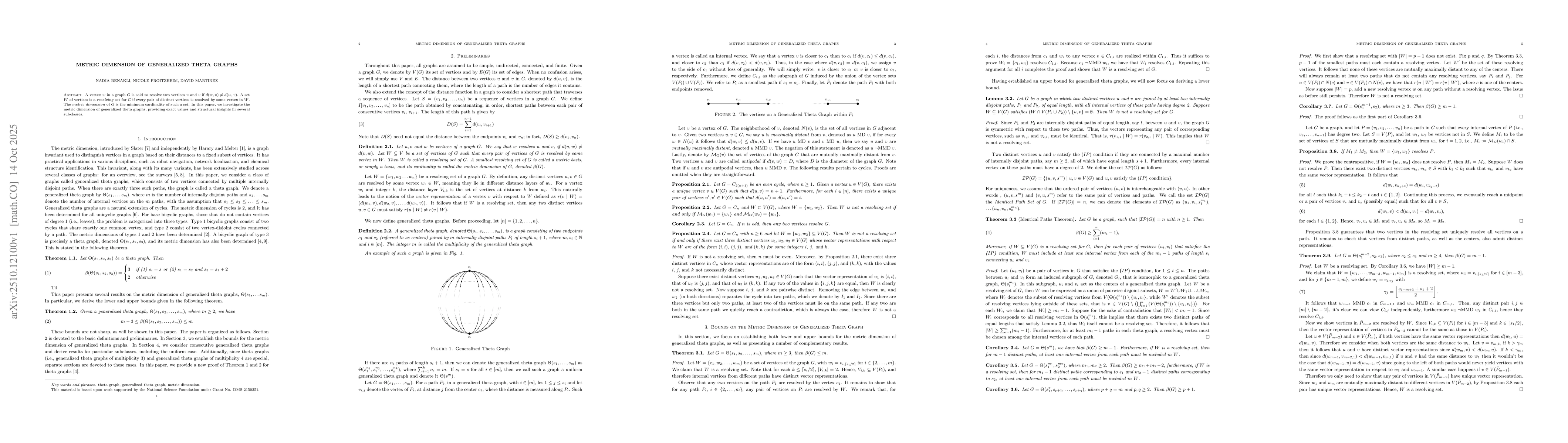 Thumbnail for Metric Dimension of Generalized Theta Graphs