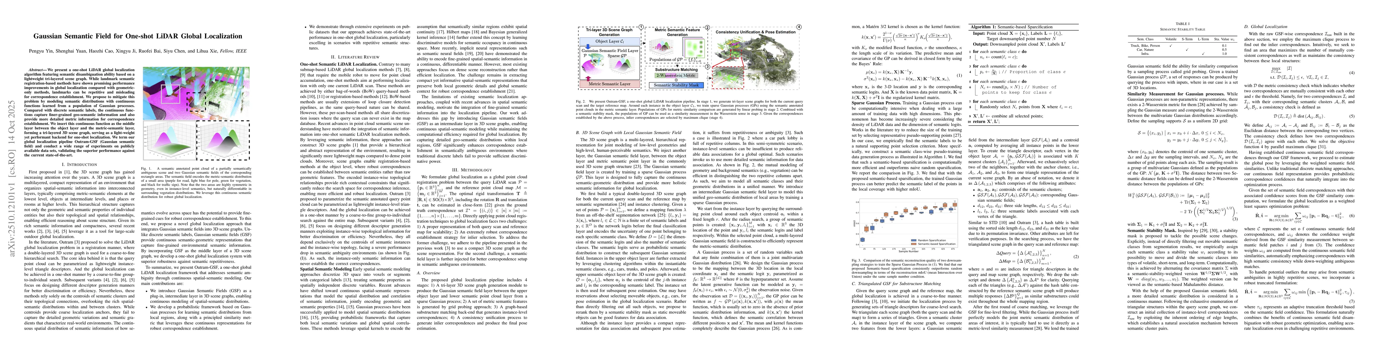 Thumbnail for Gaussian Semantic Field for One-shot LiDAR Global Localization