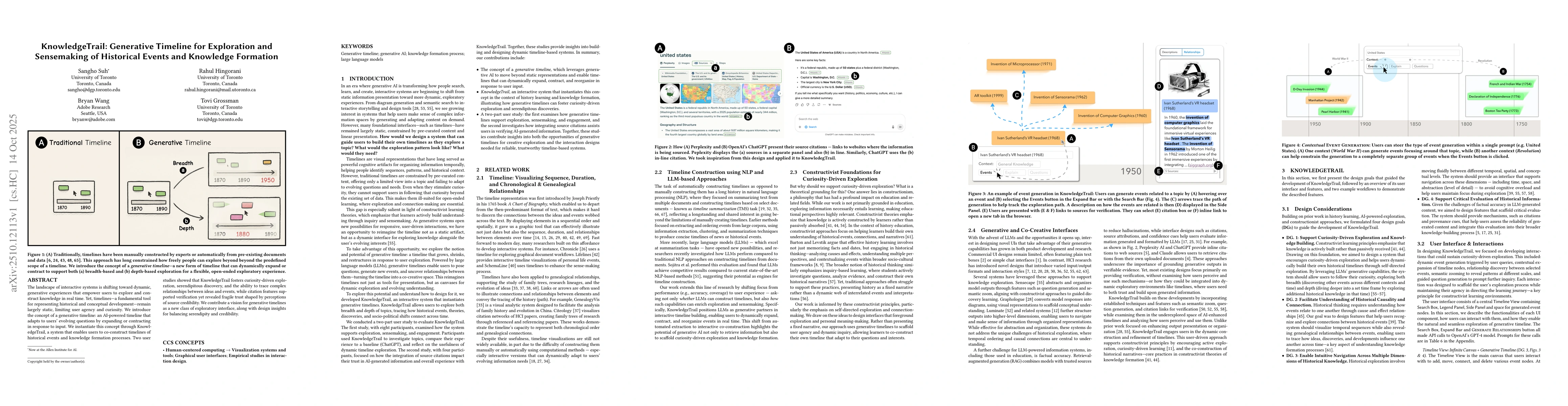 Thumbnail for KnowledgeTrail: Generative Timeline for Exploration and Sensemaking of
  Historical Events and Knowledge Formation
