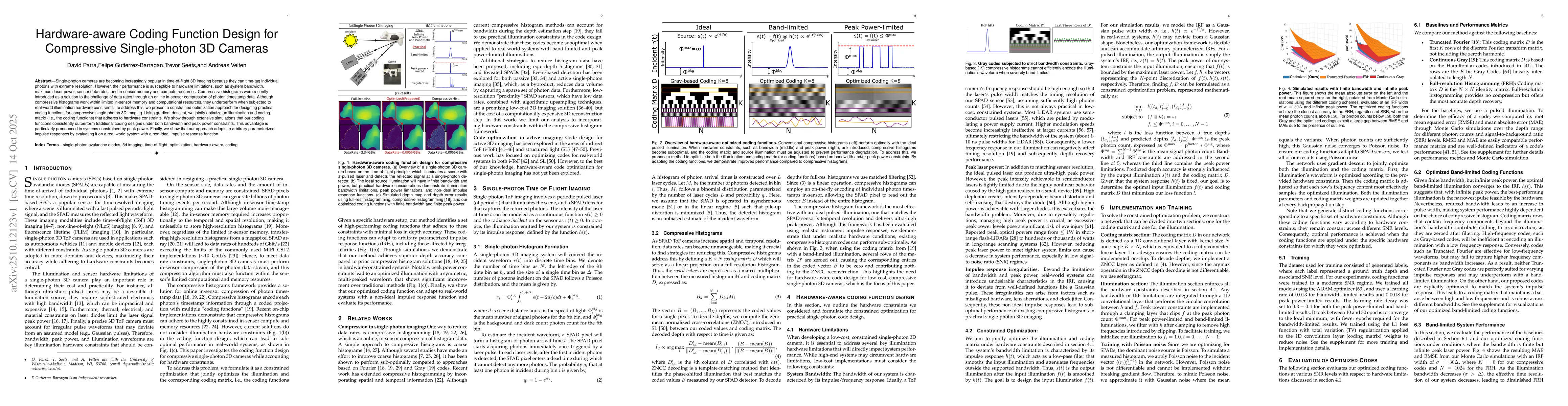 Thumbnail for Hardware-aware Coding Function Design for Compressive Single-Photon 3D
  Cameras