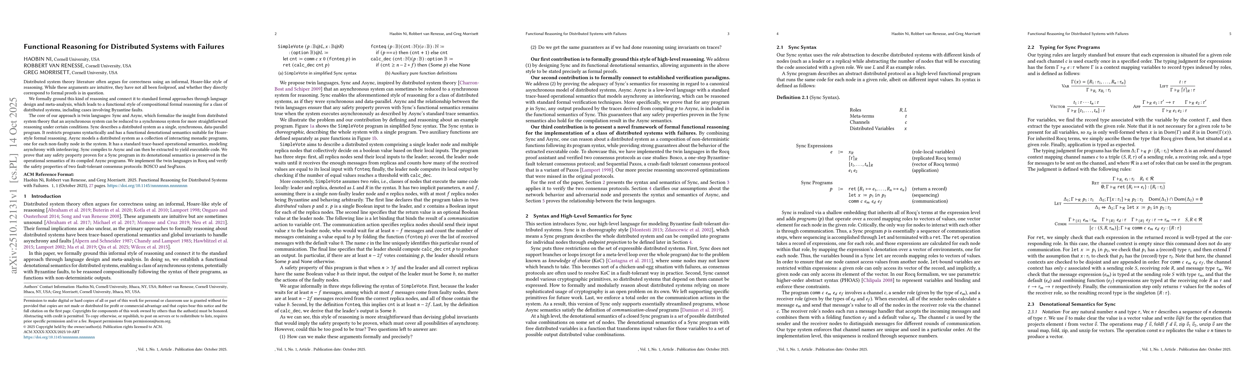 Thumbnail for Functional Reasoning for Distributed Systems with Failures