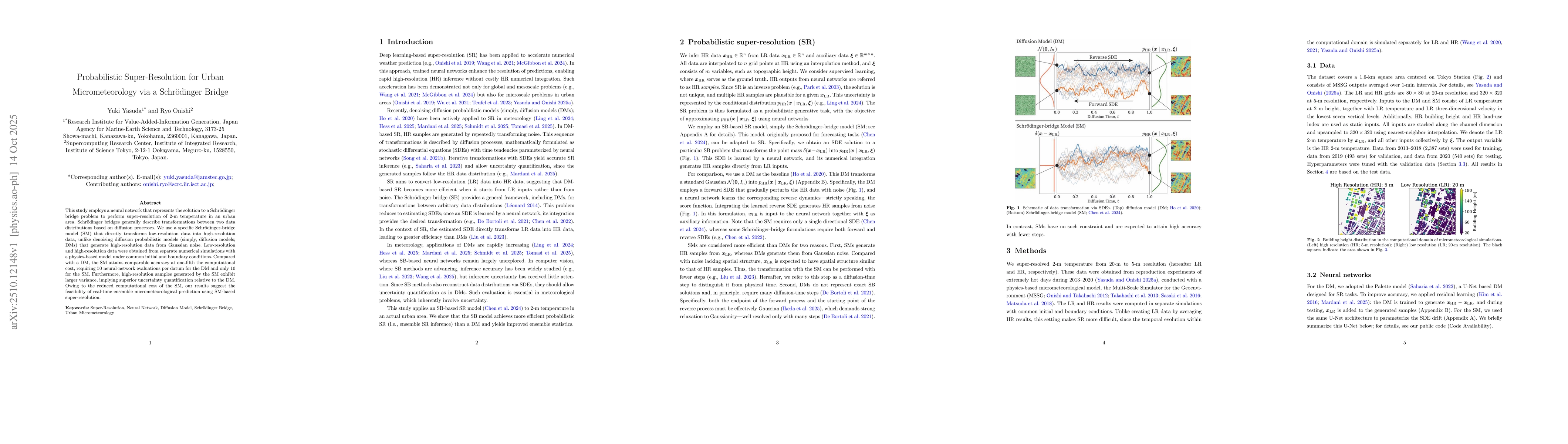 Thumbnail for Probabilistic Super-Resolution for Urban Micrometeorology via a
  Schrödinger Bridge
