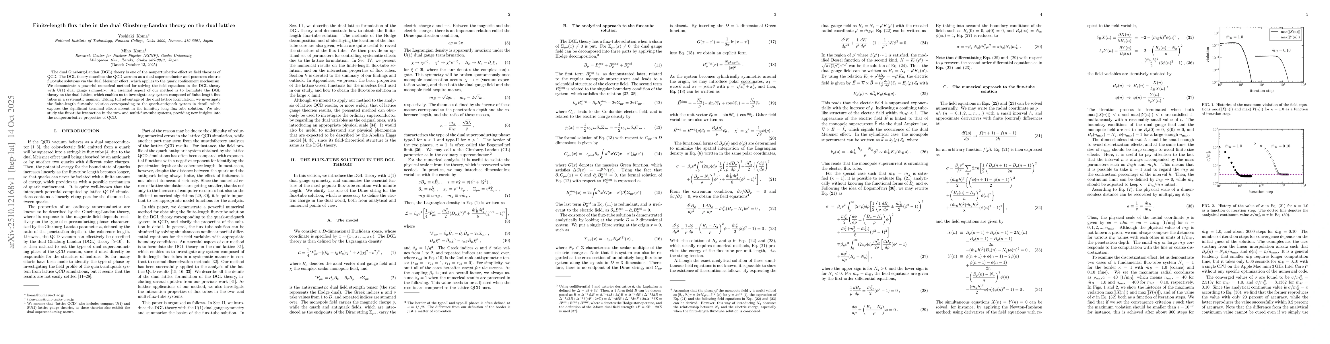 Thumbnail for Finite-length flux tube in the dual Ginzburg-Landau theory on the dual
  lattice
