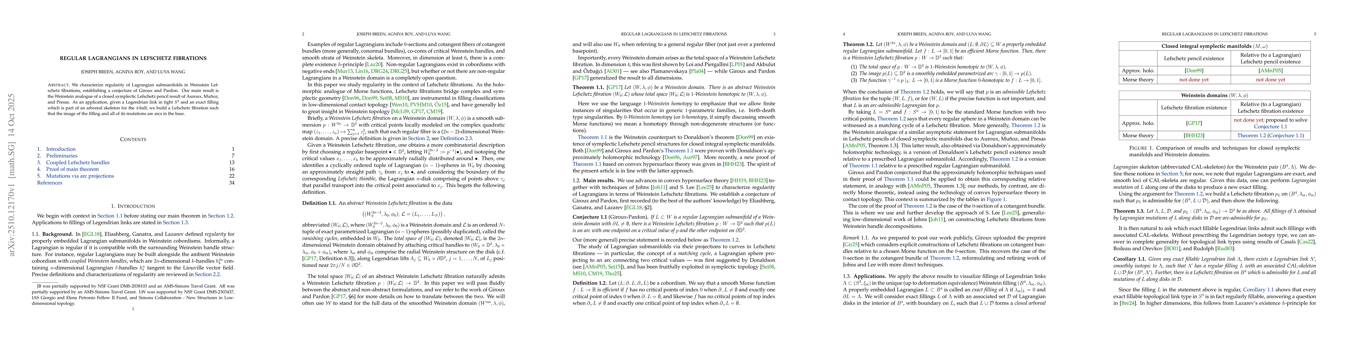 Thumbnail for Regular Lagrangians in Lefschetz fibrations