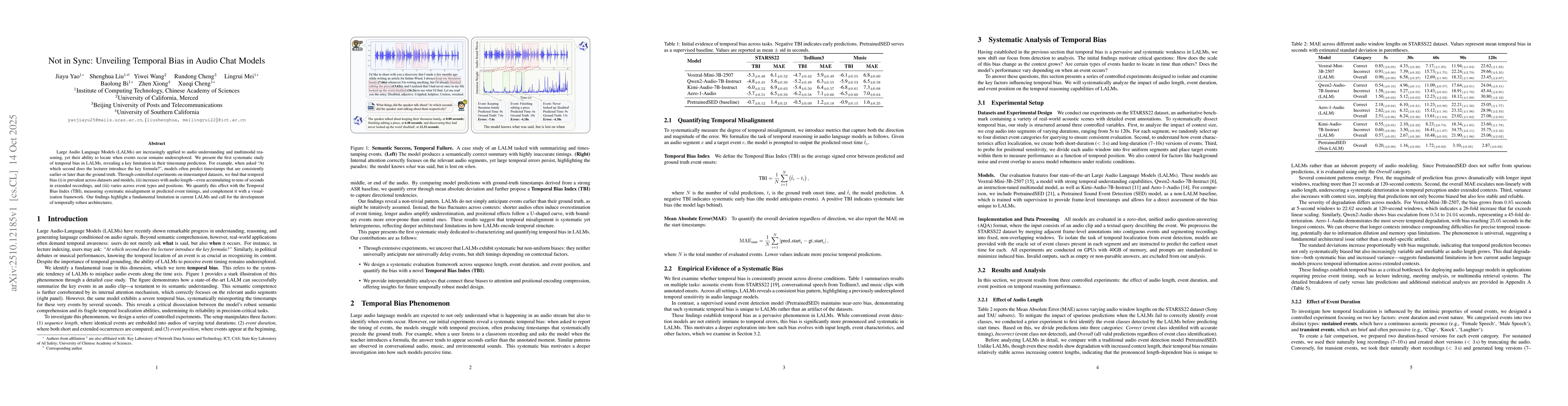 Thumbnail for Not in Sync: Unveiling Temporal Bias in Audio Chat Models