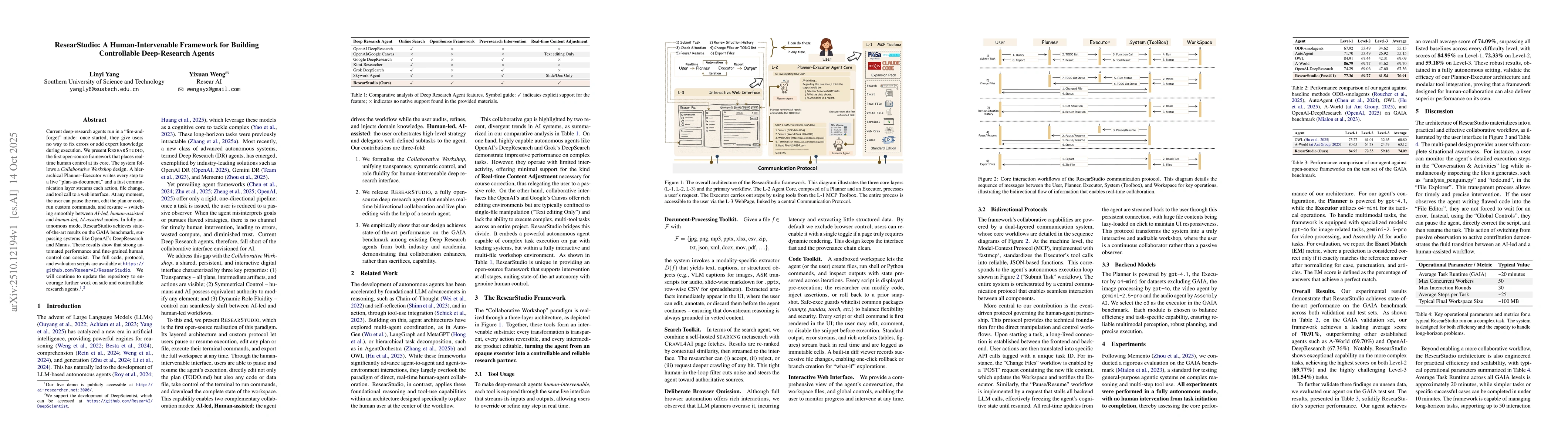 Thumbnail for ResearStudio: A Human-Intervenable Framework for Building Controllable
  Deep-Research Agents