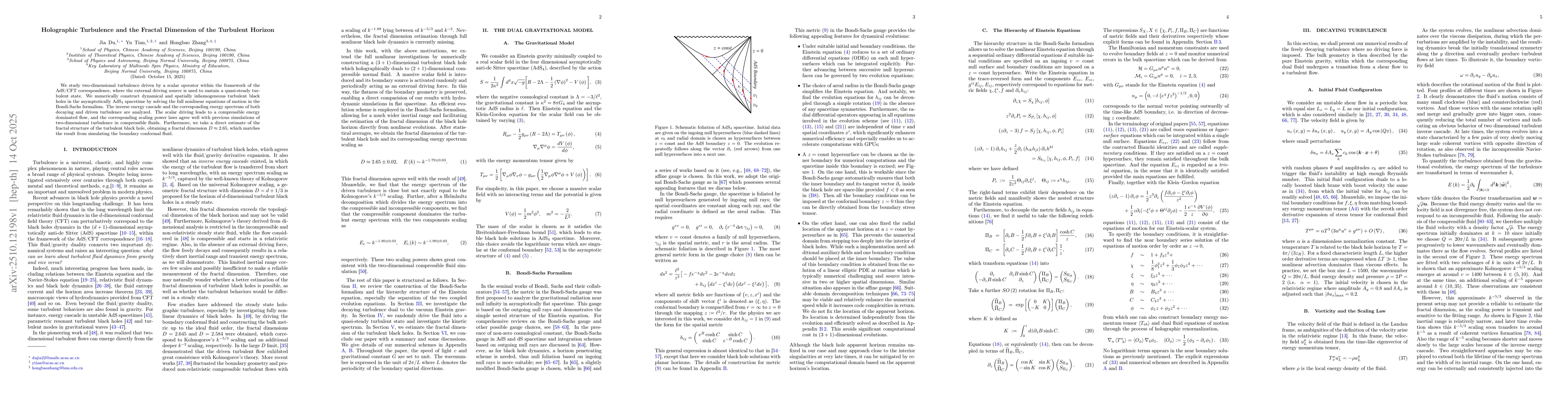 Thumbnail for Holographic Turbulence and the Fractal Dimension of the Turbulent
  Horizon
