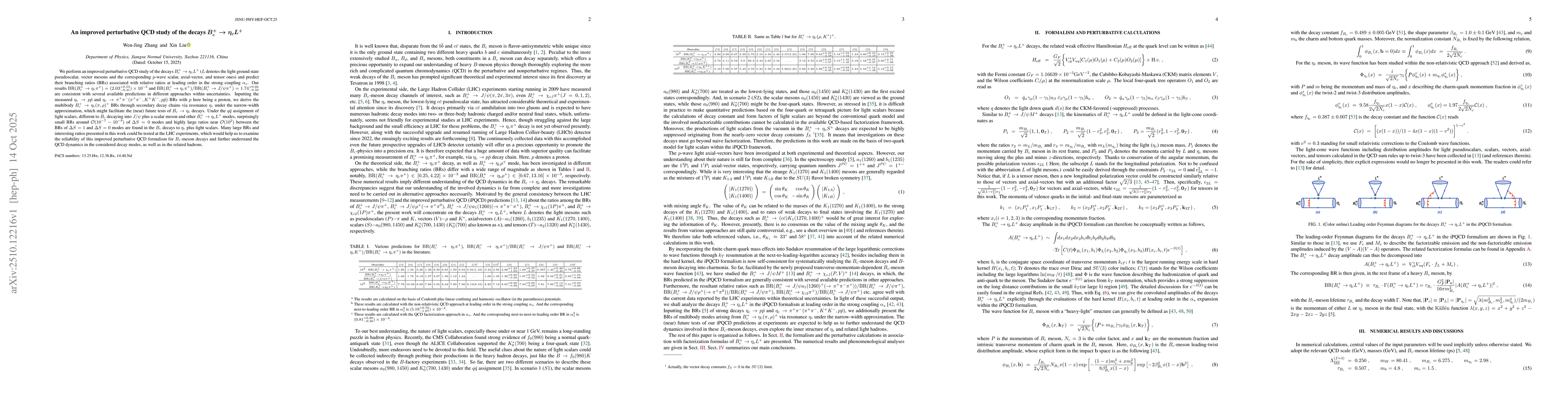 Thumbnail for An improved perturbative QCD study of the decays $B_c^+ \to η_c L^+$