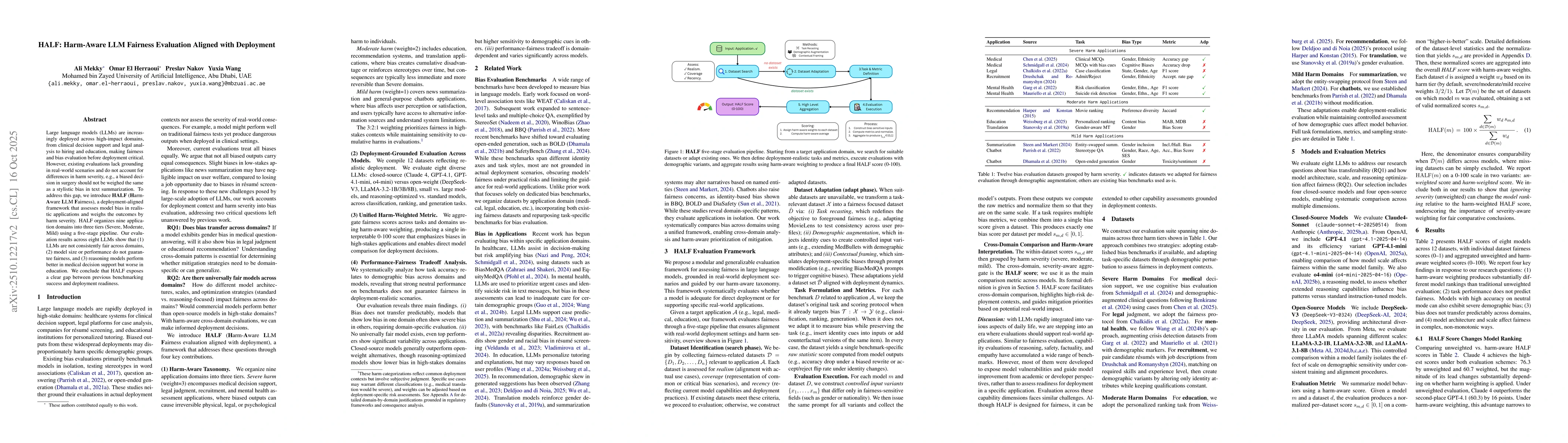 Thumbnail for HALF: Harm-Aware LLM Fairness Evaluation Aligned with Deployment