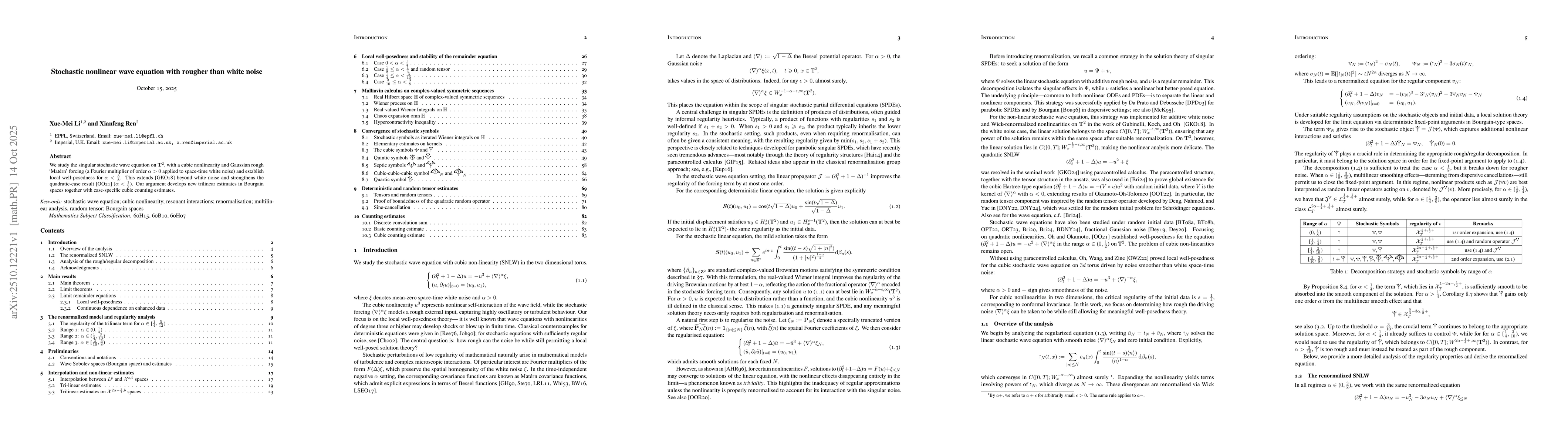 Thumbnail for Stochastic nonlinear wave equation with rougher than white noise