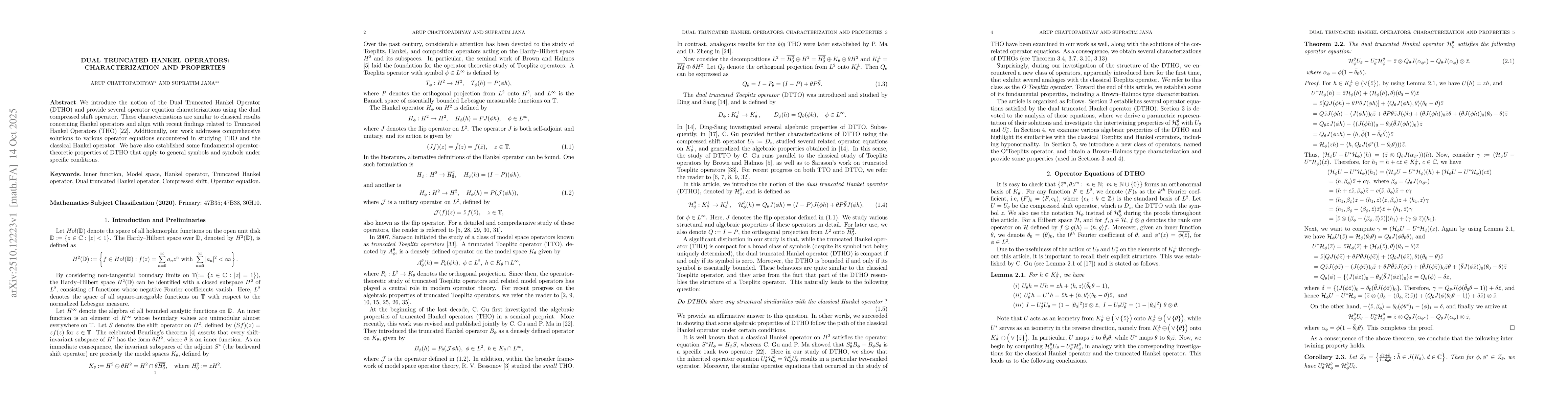 Thumbnail for Dual Truncated Hankel Operators: Characterization and Properties