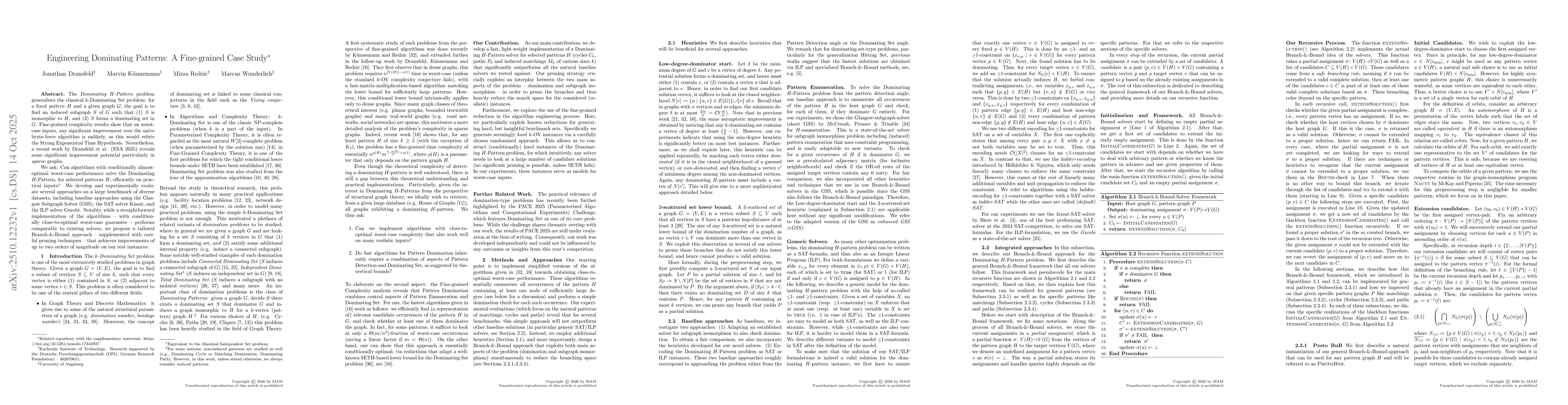 Thumbnail for Engineering Dominating Patterns: A Fine-grained Case Study