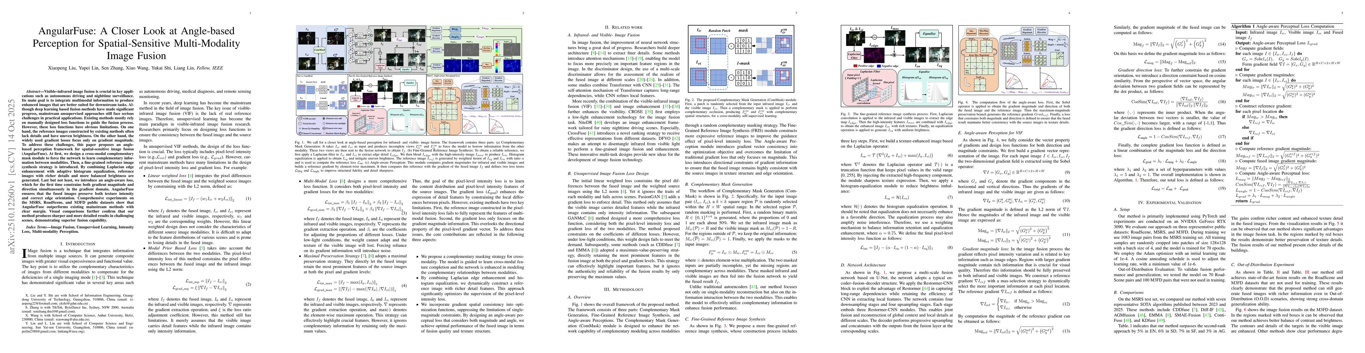 Thumbnail for AngularFuse: A Closer Look at Angle-based Perception for
  Spatial-Sensitive Multi-Modality Image Fusion