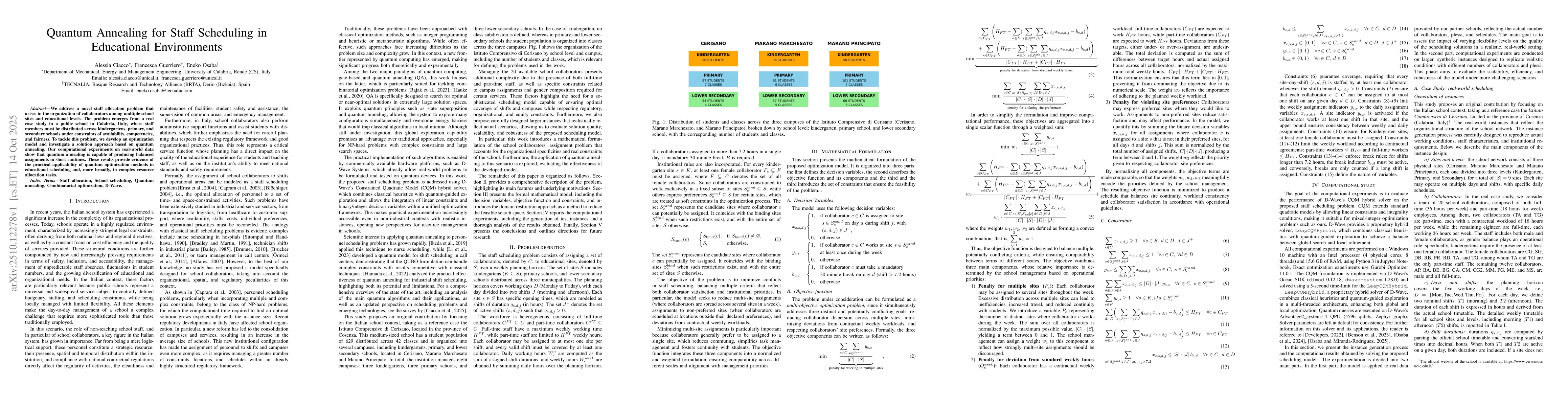 Thumbnail for Quantum Annealing for Staff Scheduling in Educational Environments