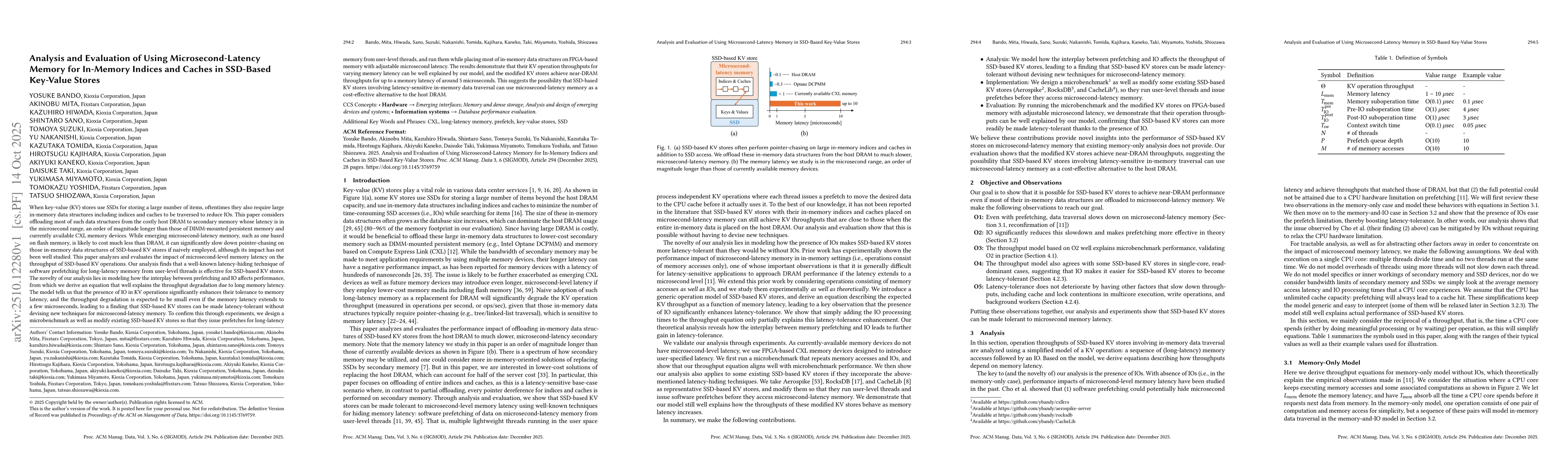 Thumbnail for Analysis and Evaluation of Using Microsecond-Latency Memory for
  In-Memory Indices and Caches in SSD-Based Key-Value Stores