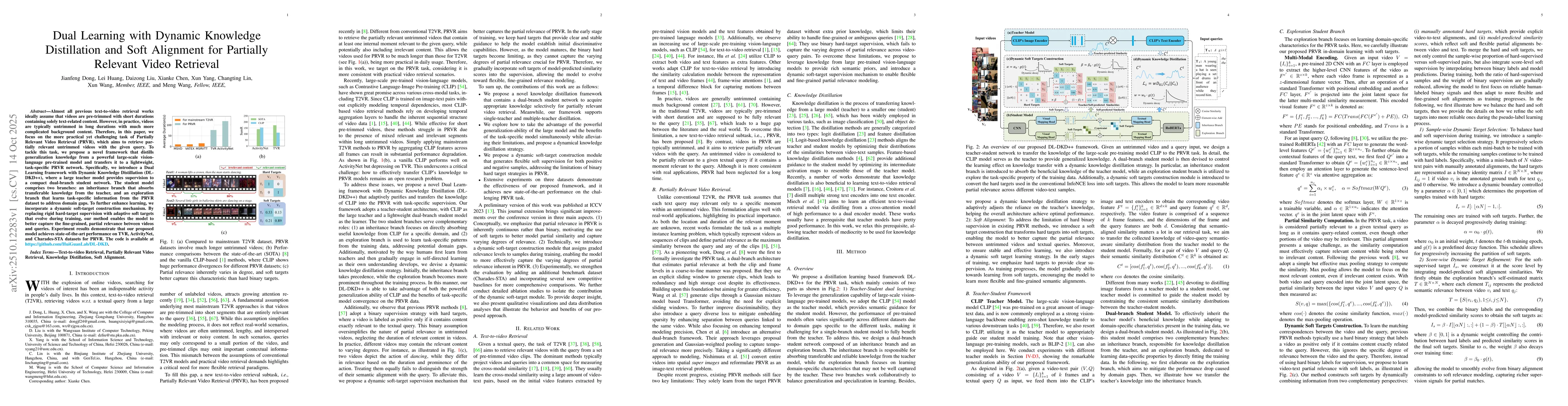 Thumbnail for Dual Learning with Dynamic Knowledge Distillation and Soft Alignment for
  Partially Relevant Video Retrieval
