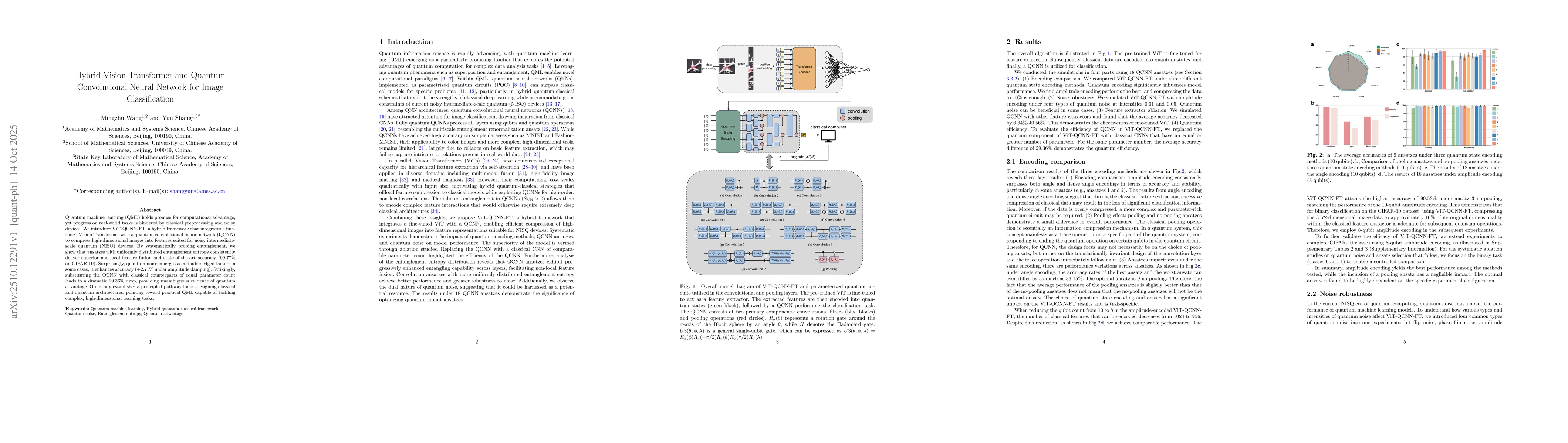 Thumbnail for Hybrid Vision Transformer and Quantum Convolutional Neural Network for
  Image Classification