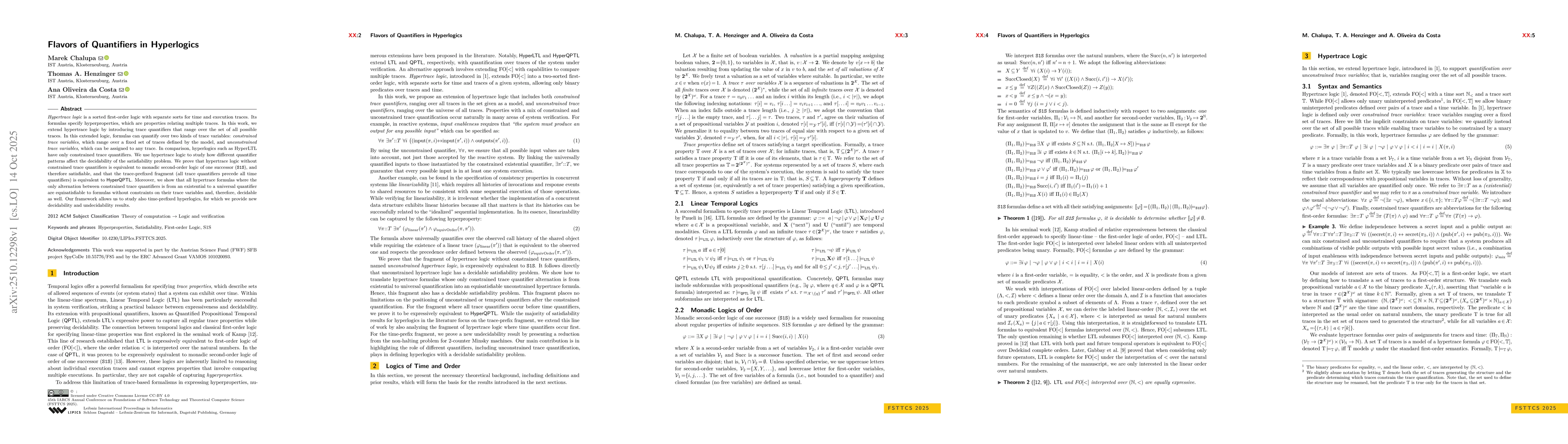 Thumbnail for Flavors of Quantifiers in Hyperlogics