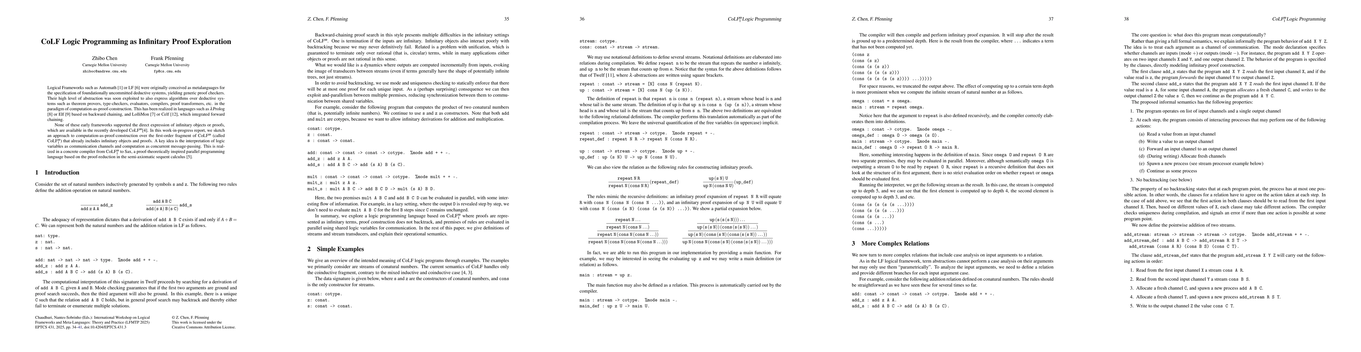 Thumbnail for CoLF Logic Programming as Infinitary Proof Exploration