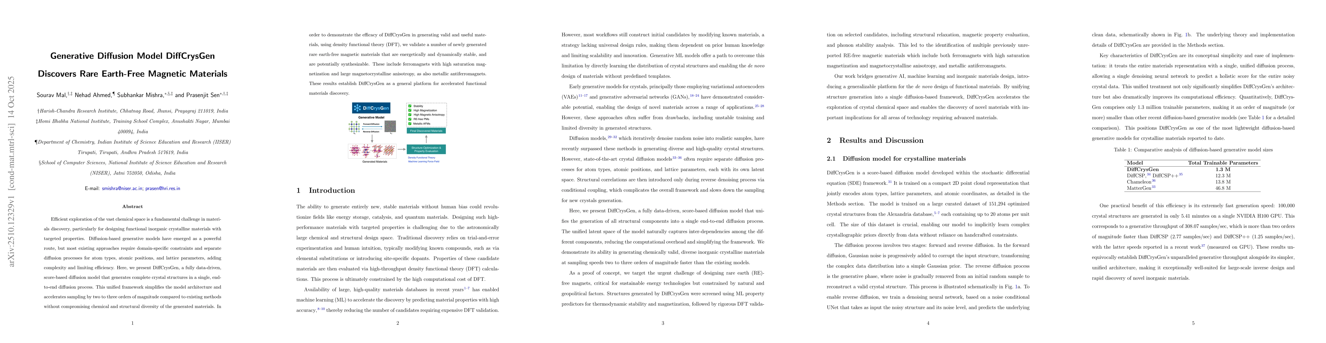 Thumbnail for Generative Diffusion Model DiffCrysGen Discovers Rare Earth-Free
  Magnetic Materials