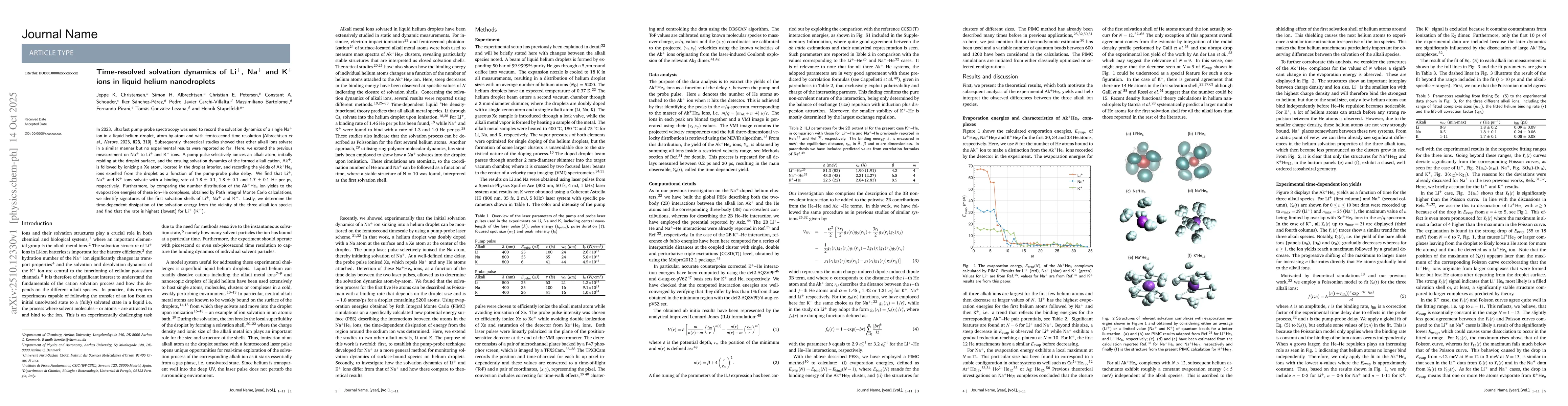 Thumbnail for Time-resolved solvation dynamics of Li$^+$, Na$^+$ and K$^+$ ions in
  liquid helium nanodroplets
