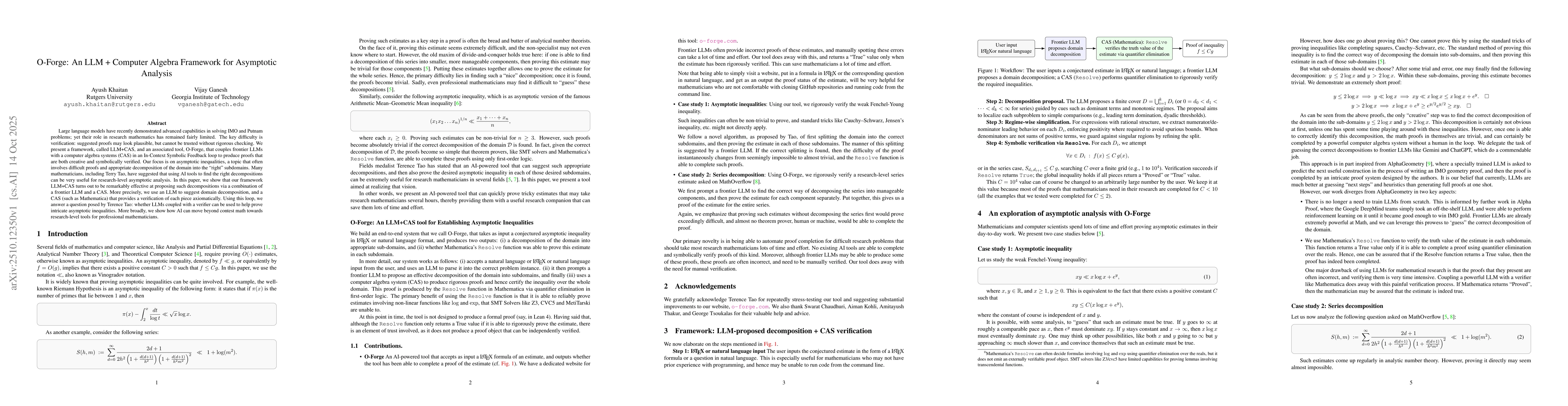 Thumbnail for O-Forge: An LLM + Computer Algebra Framework for Asymptotic Analysis