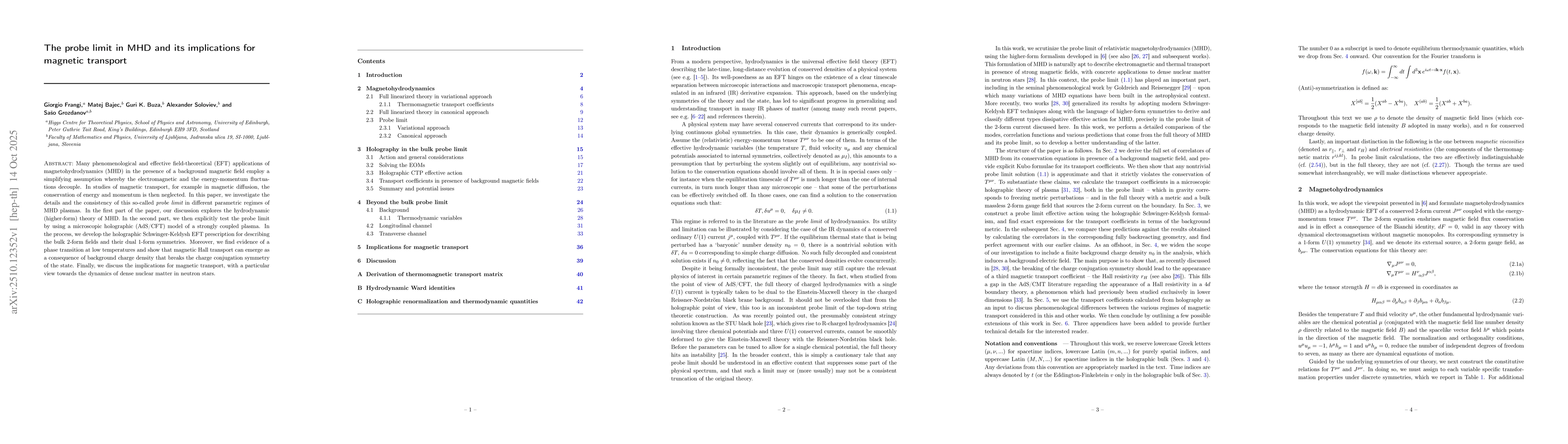 Thumbnail for The probe limit in MHD and its implications for magnetic transport